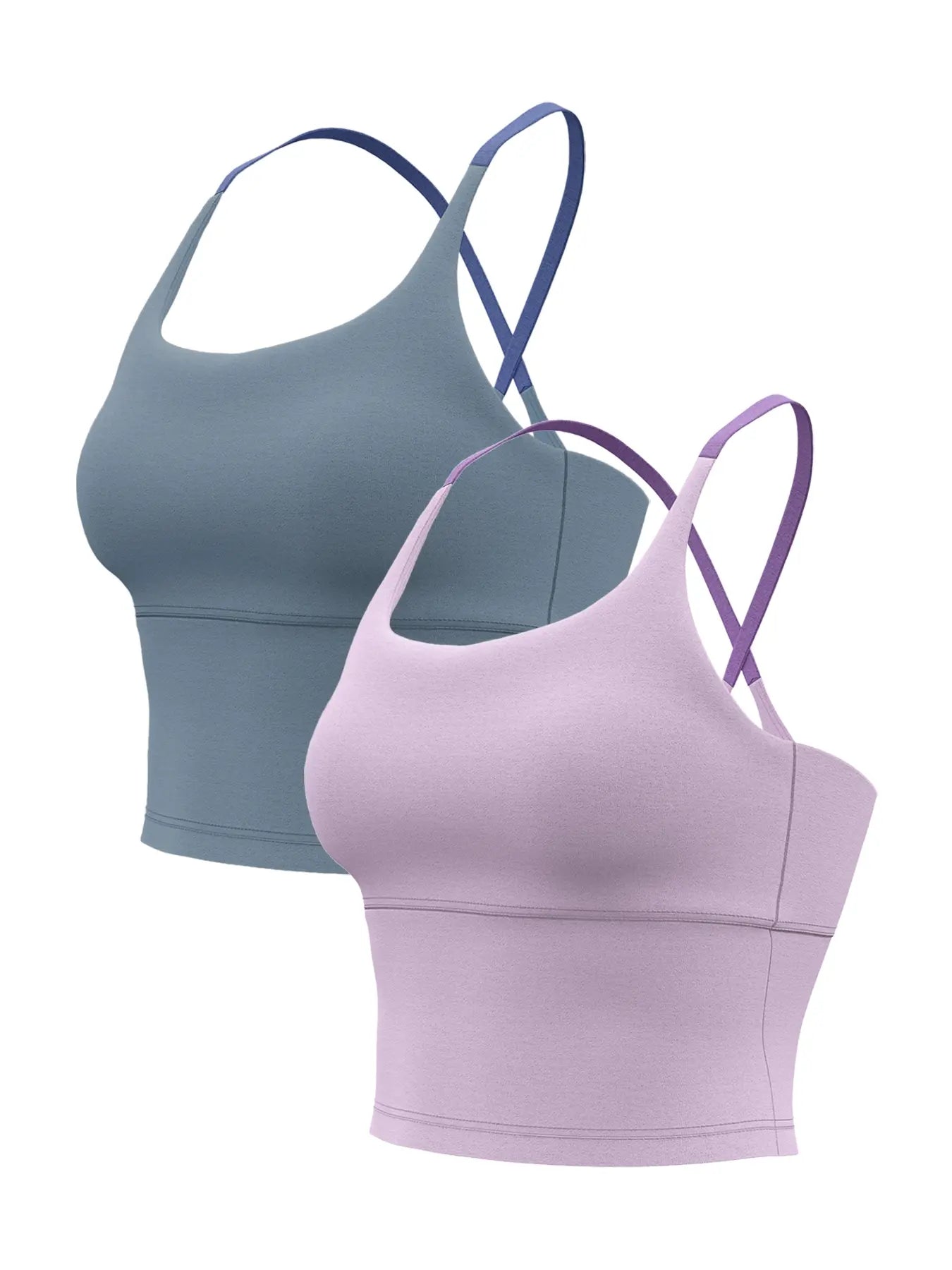 Sporty Women'S Plain Criss Cross Sports Bra, Comfort and Durability Sports Crop Cami Top, Ladies Sportswear for Indoor Outdoor Wear, Gym Clothes, Workout Bras