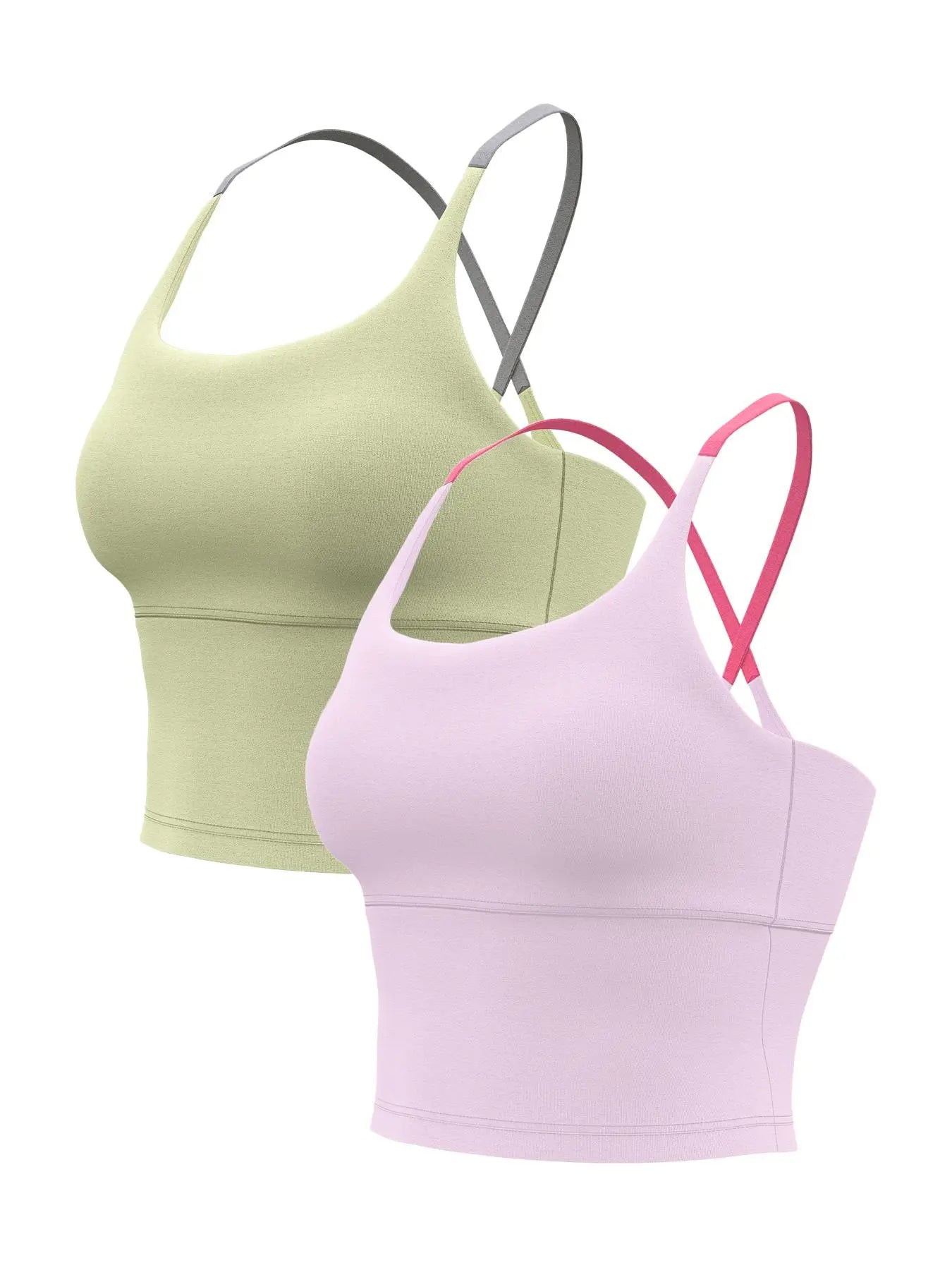 Sporty Women'S Plain Criss Cross Sports Bra, Comfort and Durability Sports Crop Cami Top, Ladies Sportswear for Indoor Outdoor Wear, Gym Clothes, Workout Bras