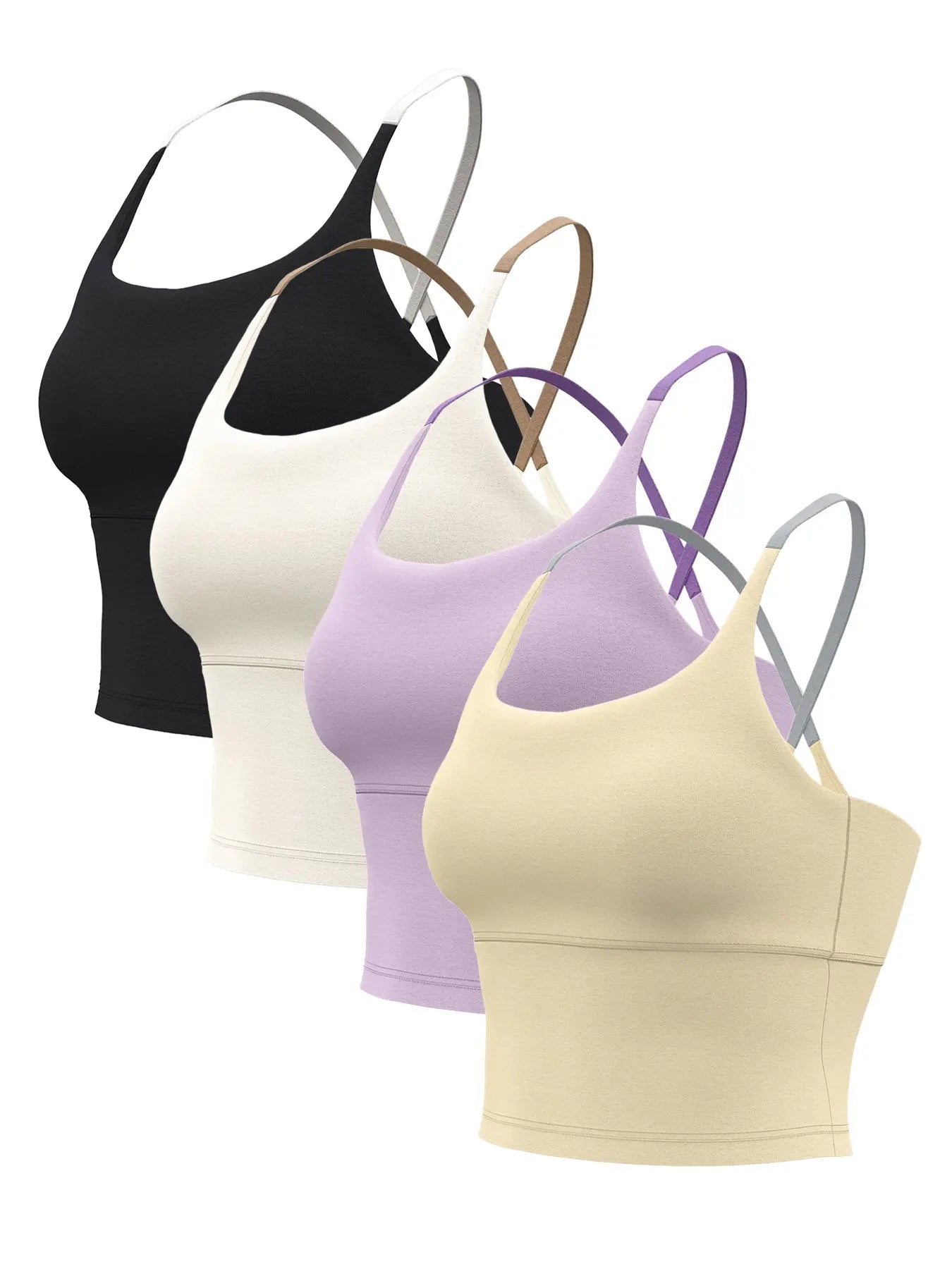 Sporty Women'S Plain Criss Cross Sports Bra, Comfort and Durability Sports Crop Cami Top, Ladies Sportswear for Indoor Outdoor Wear, Gym Clothes, Workout Bras