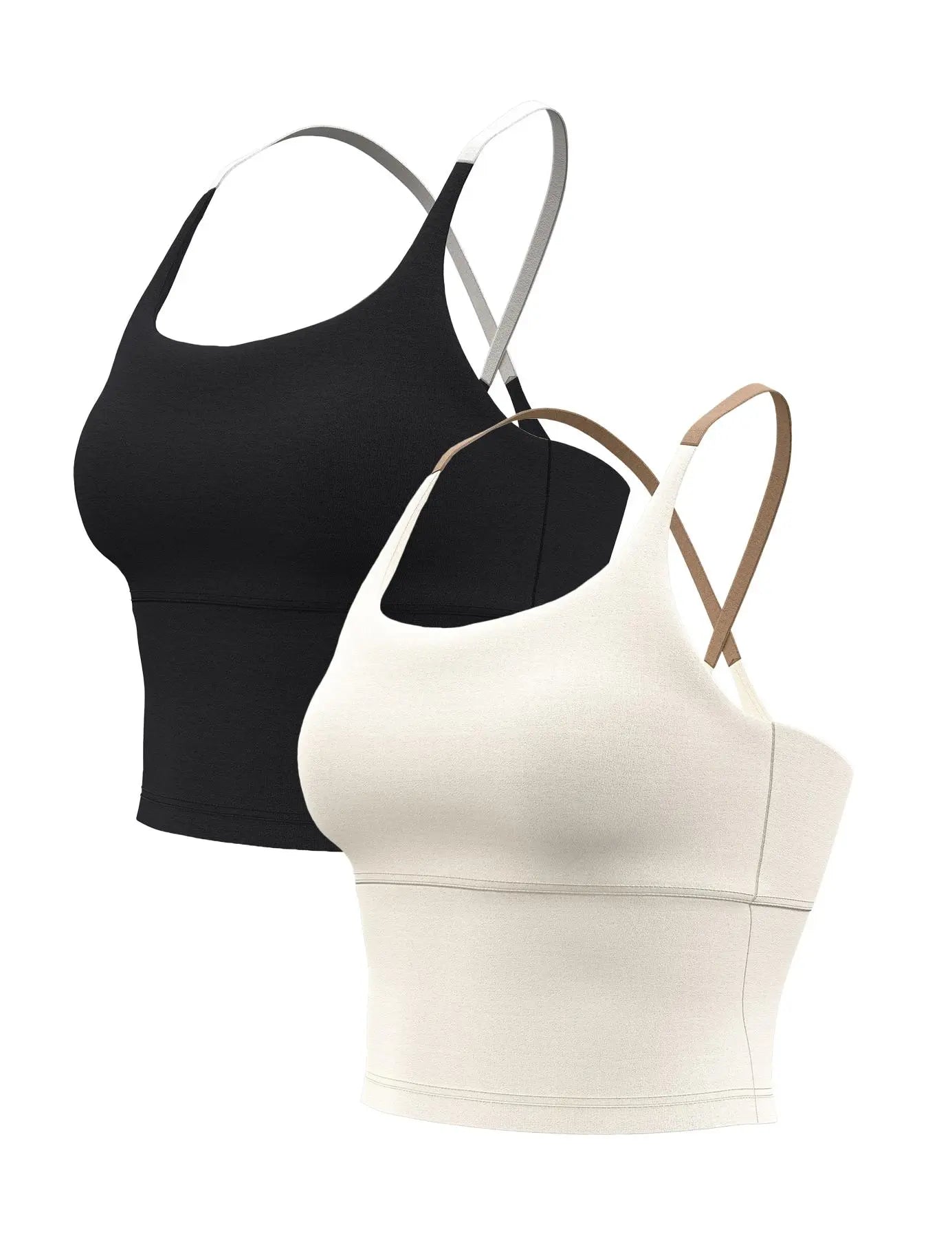 Sporty Women'S Plain Criss Cross Sports Bra, Comfort and Durability Sports Crop Cami Top, Ladies Sportswear for Indoor Outdoor Wear, Gym Clothes, Workout Bras