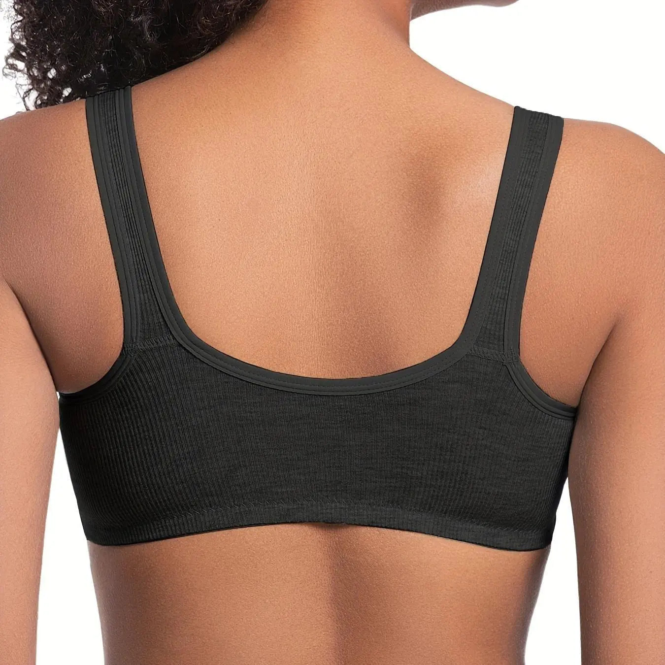 Esselegance Women'S Push-Up Bra (2/3/4PCS) - Adjustable Front Closure, Wire-Free Cross-Back, Seamless Side Support, Plain, Comfortable Breathable Underwear for Women, Cold Wash Suitable for Daily Spring-Summer Wear